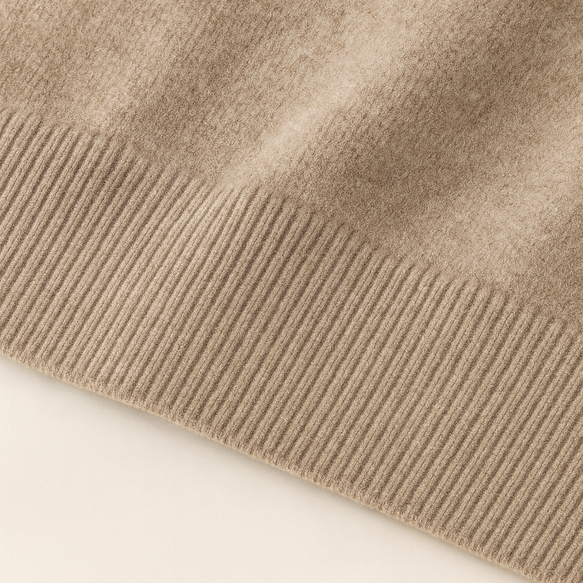 Men's V Neck Quarter Zip Slim Fit Sweater with Fine Knit Ribbed Details - Image 4
