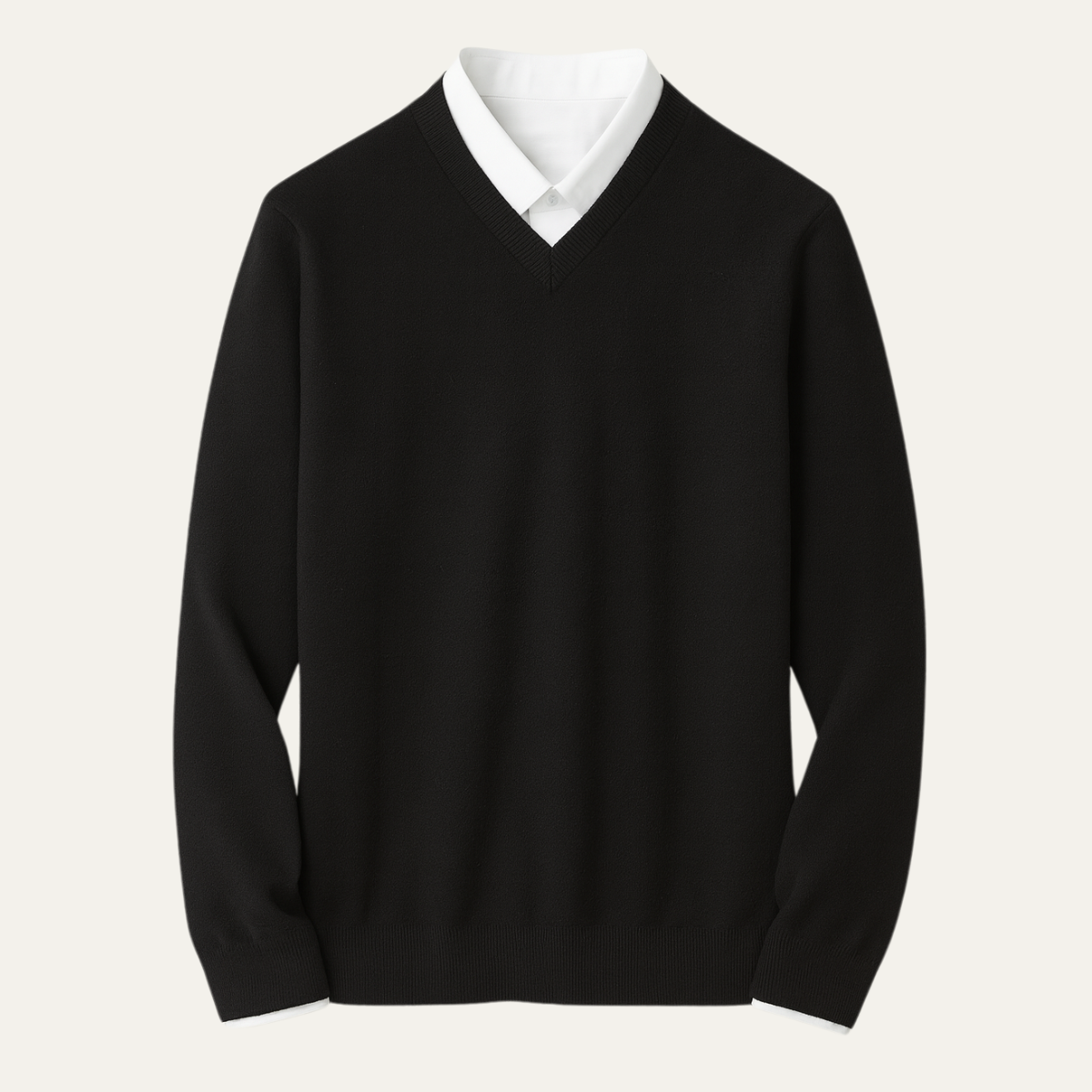 Men's V Neck Quarter Zip Slim Fit Sweater with Fine Knit Ribbed Details - Image 9