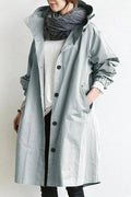 Men's Water Resistant Hooded Trench Coat with Drawstring Waist - Image 2