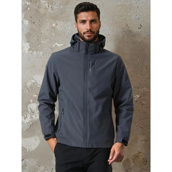 Men's Waterproof Rain Jacket and Coat with Hooded Zip Pockets - Image 1