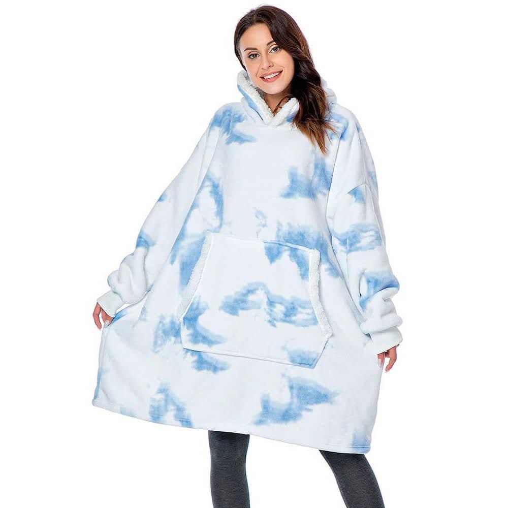 Men's Wearable Blanket Hoodie with Sherpa Lining and Oversized Fleece - Image 13