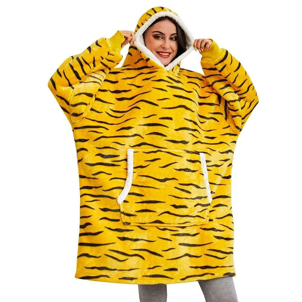 Men's Wearable Blanket Hoodie with Sherpa Lining and Oversized Fleece - Image 14