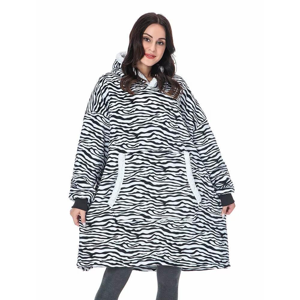 Men's Wearable Blanket Hoodie with Sherpa Lining and Oversized Fleece - Image 16