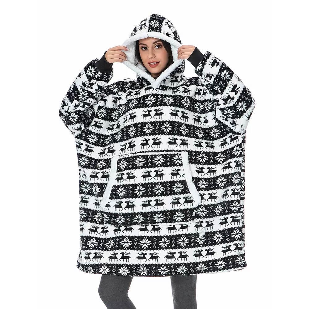 Men's Wearable Blanket Hoodie with Sherpa Lining and Oversized Fleece - Image 18