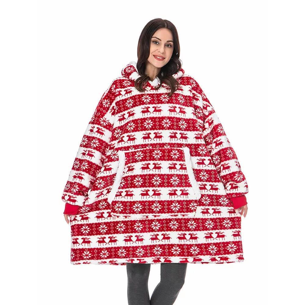 Men's Wearable Blanket Hoodie with Sherpa Lining and Oversized Fleece - Image 19