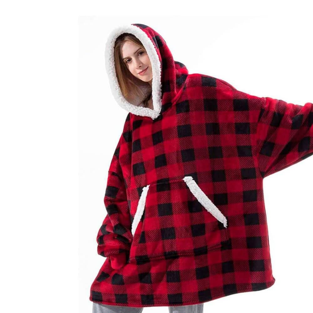 Men's Wearable Blanket Hoodie with Sherpa Lining and Oversized Fleece - Image 20