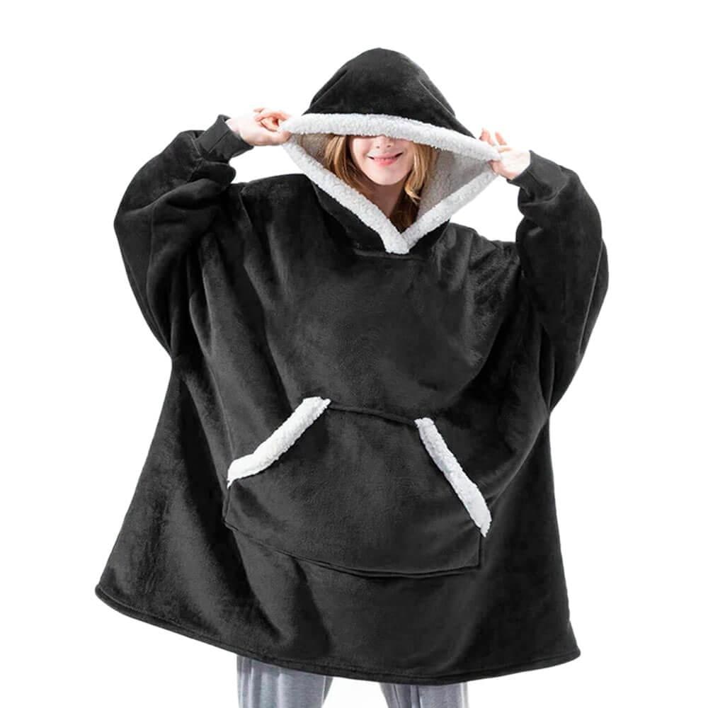 Men's Wearable Blanket Hoodie with Sherpa Lining and Oversized Fleece - Image 21