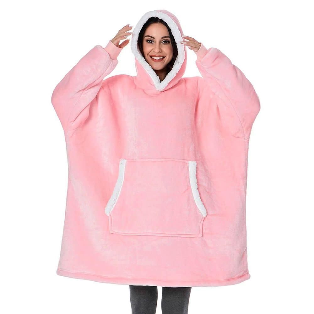 Men's Wearable Blanket Hoodie with Sherpa Lining and Oversized Fleece - Image 8