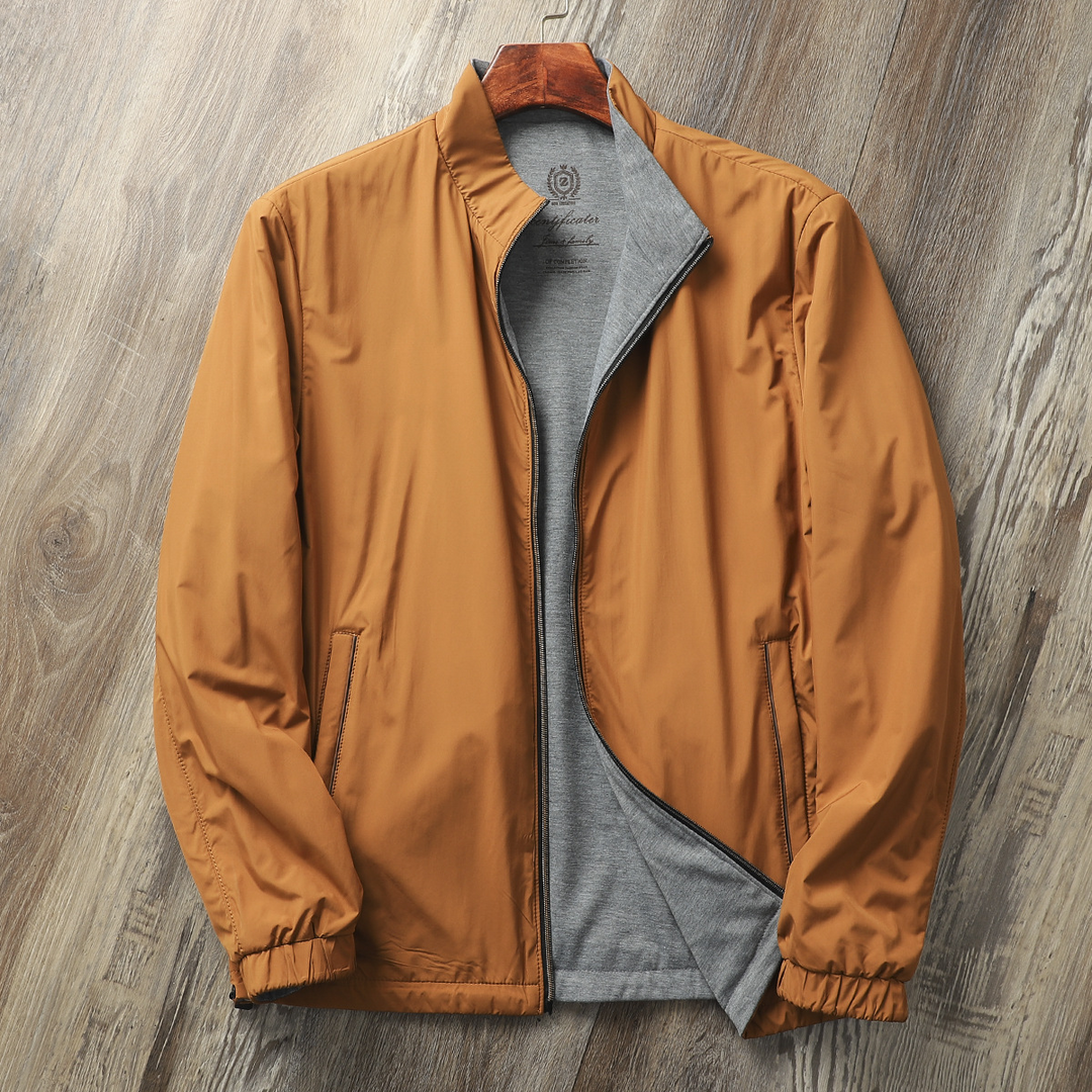 Men's Windbreaker Jacket with Jersey Lining and Zippered Pockets - Image 2