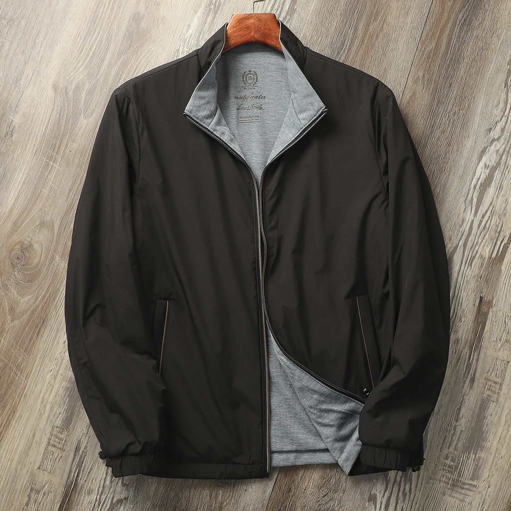 Men's Windbreaker Jacket with Jersey Lining and Zippered Pockets - Image 5