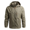 Men's Windbreaker Rain Jacket Hooded Outdoor with Zippered Pockets - Image 1
