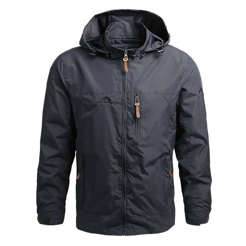 Men's Windbreaker Rain Jacket Hooded Outdoor with Zippered Pockets - Image 6