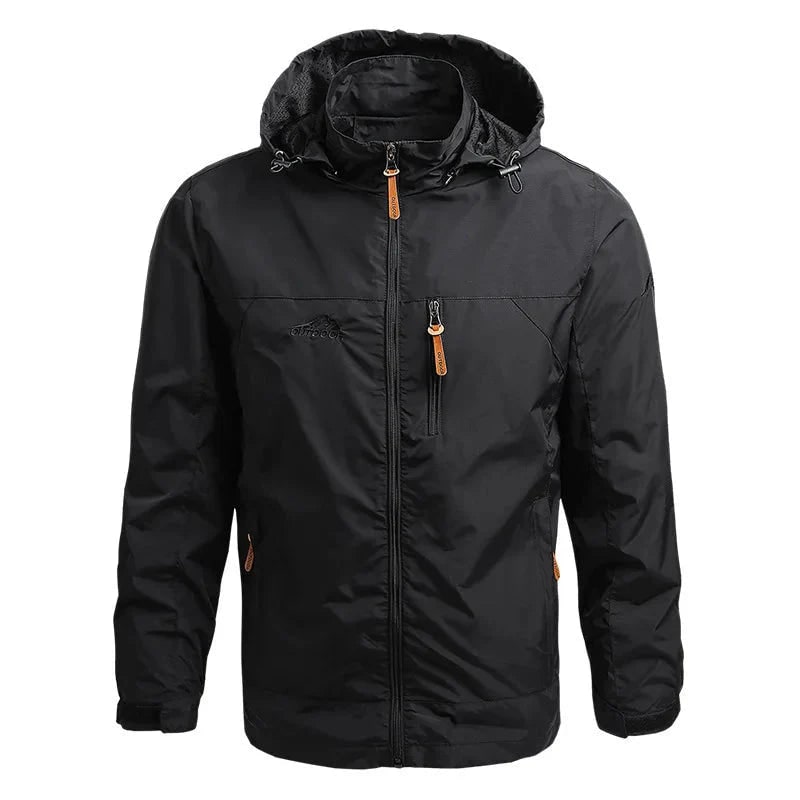 Men's Windbreaker Rain Jacket Hooded Outdoor with Zippered Pockets - Image 8