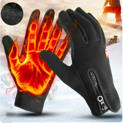 Men's Winter Cycling Gloves with Waterproof Fleece Lining and Touchscreen Grip - Image 1