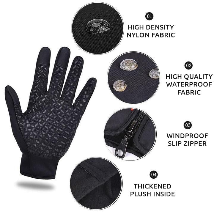 Men's Winter Cycling Gloves with Waterproof Fleece Lining and Touchscreen Grip - Image 2