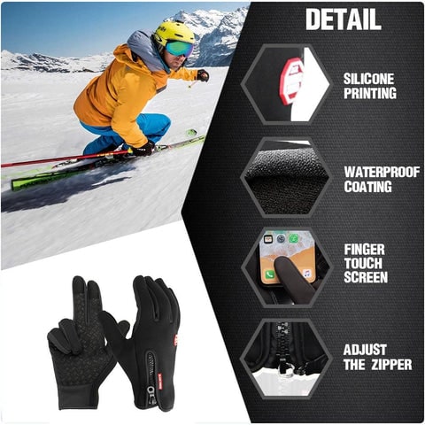 Men's Winter Cycling Gloves with Waterproof Fleece Lining and Touchscreen Grip - Image 7