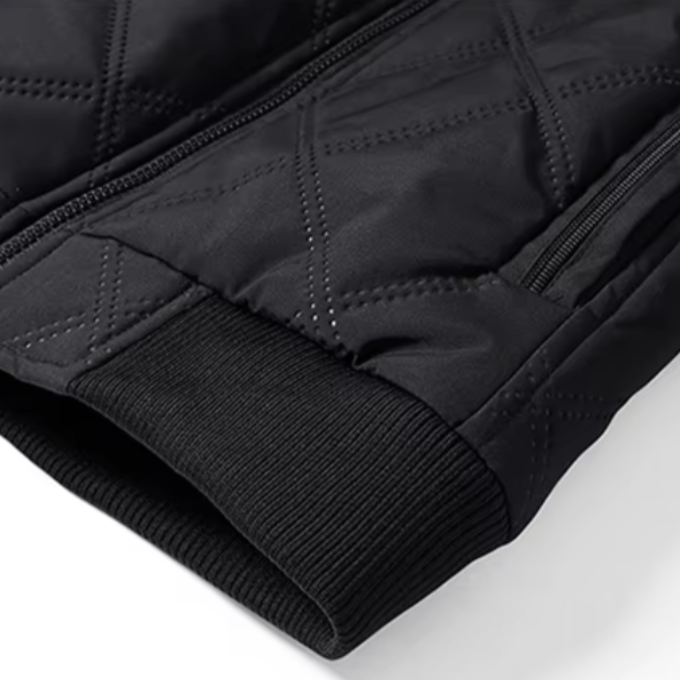 Men's Winter Jacket with Diamond Quilted Exterior and Fleece Lining - Image 9