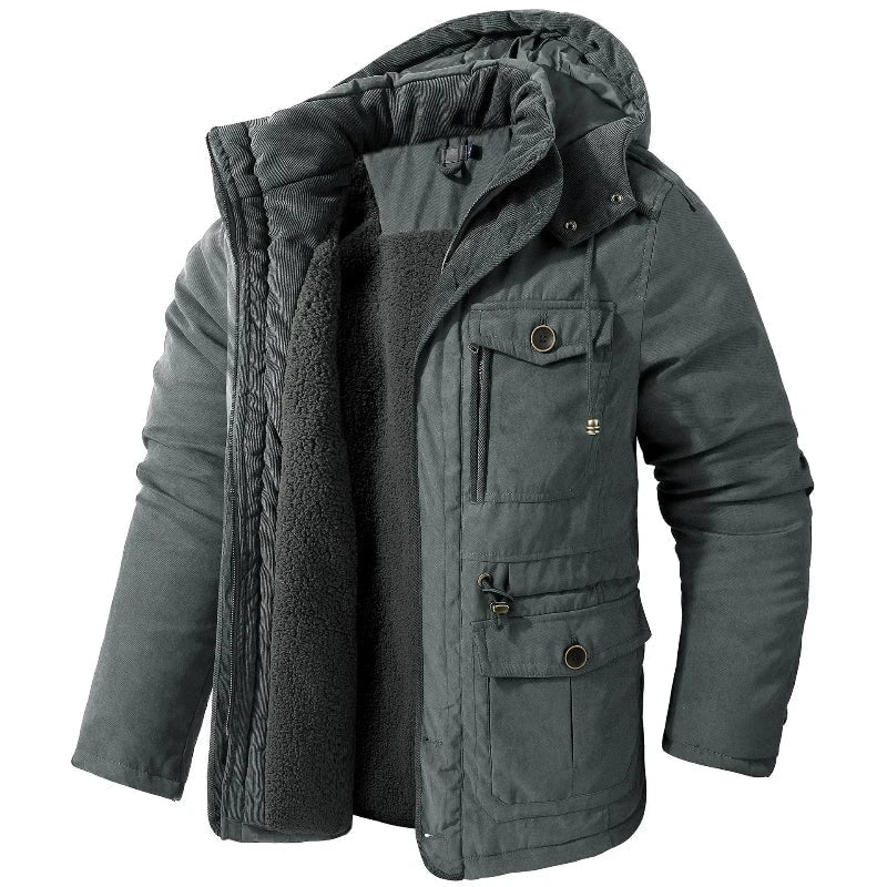 Men's Winter Jacket with Fleece Lining and Detachable Hood - Image 4