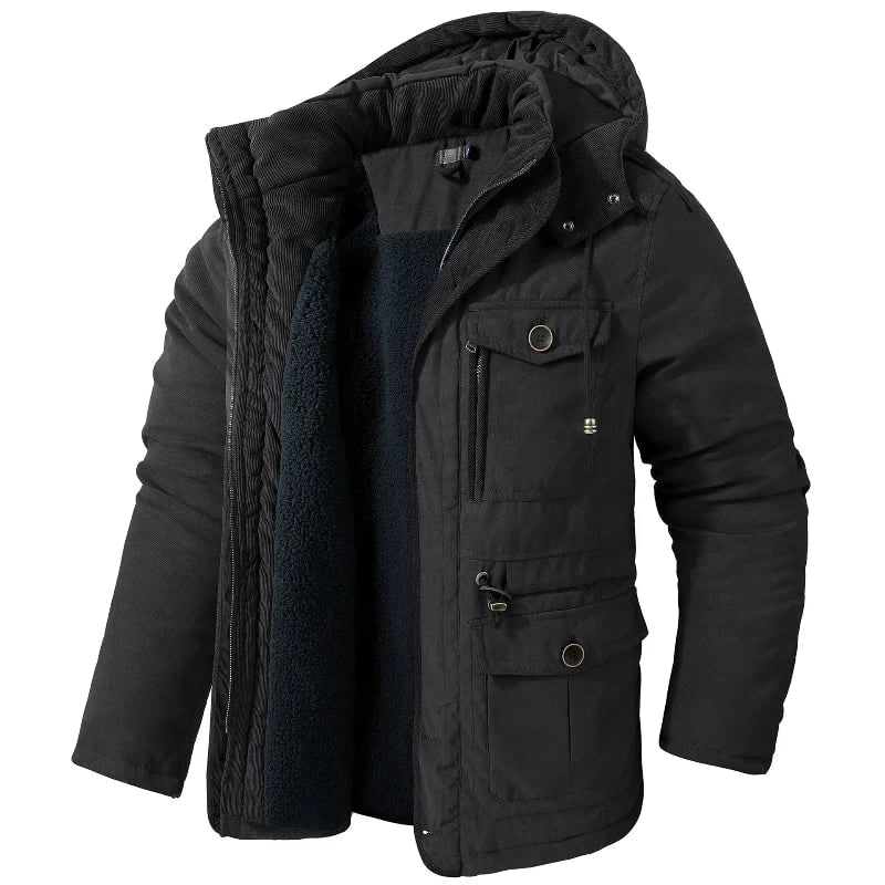 Men's Winter Jacket with Fleece Lining and Detachable Hood - Image 5