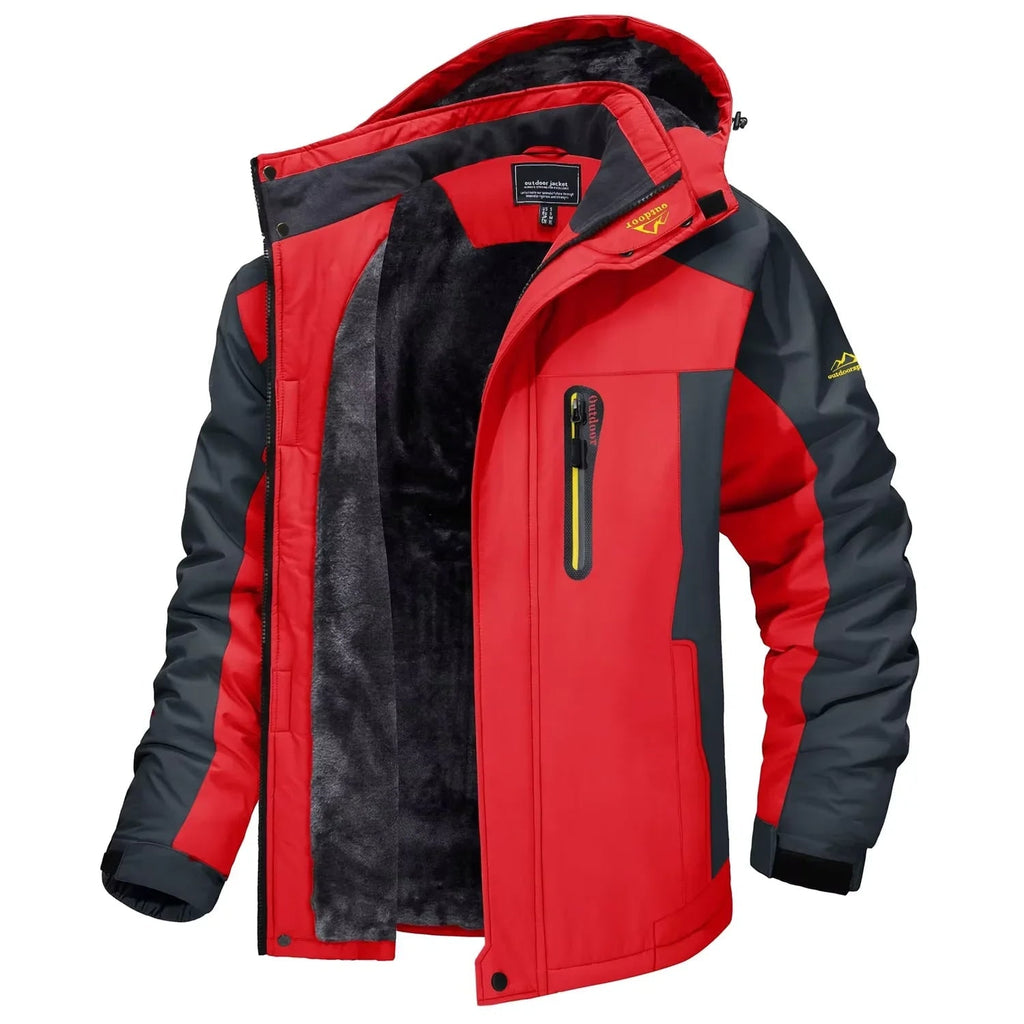 Men's Winter Jacket with Waterproof Shell and Fleece Lining Detachable Hood - Image 9