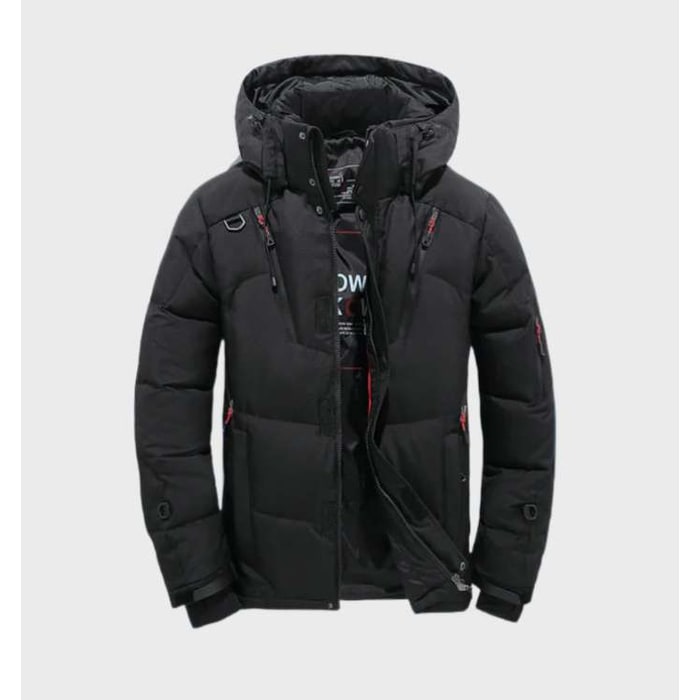 Men's Winter Jackets Puffer with Hooded Drawstring and Zippered Pockets - Image 1