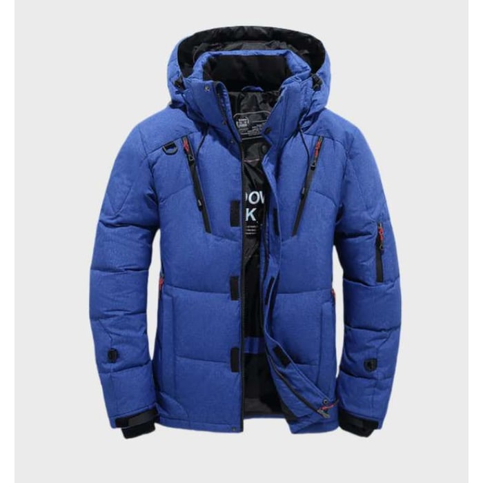Men's Winter Jackets Puffer with Hooded Drawstring and Zippered Pockets - Image 4
