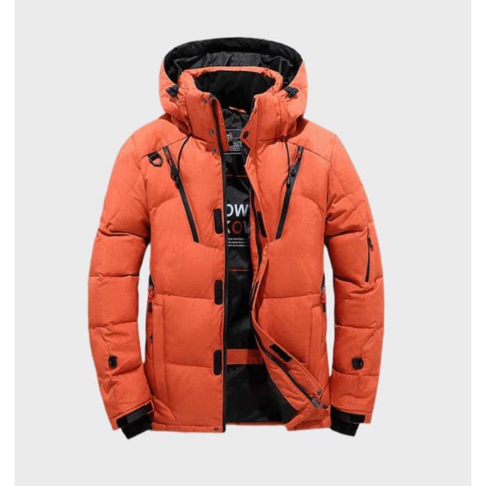 Men's Winter Jackets Puffer with Hooded Drawstring and Zippered Pockets - Image 5