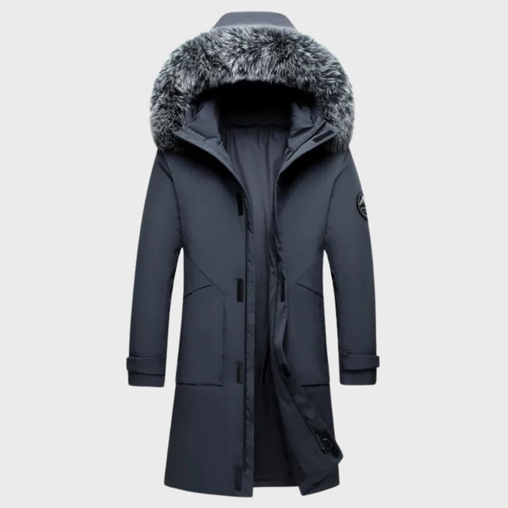 Men's Winter Parka Jacket Waterproof with Faux Fur Hood and Storm Flap - Image 3