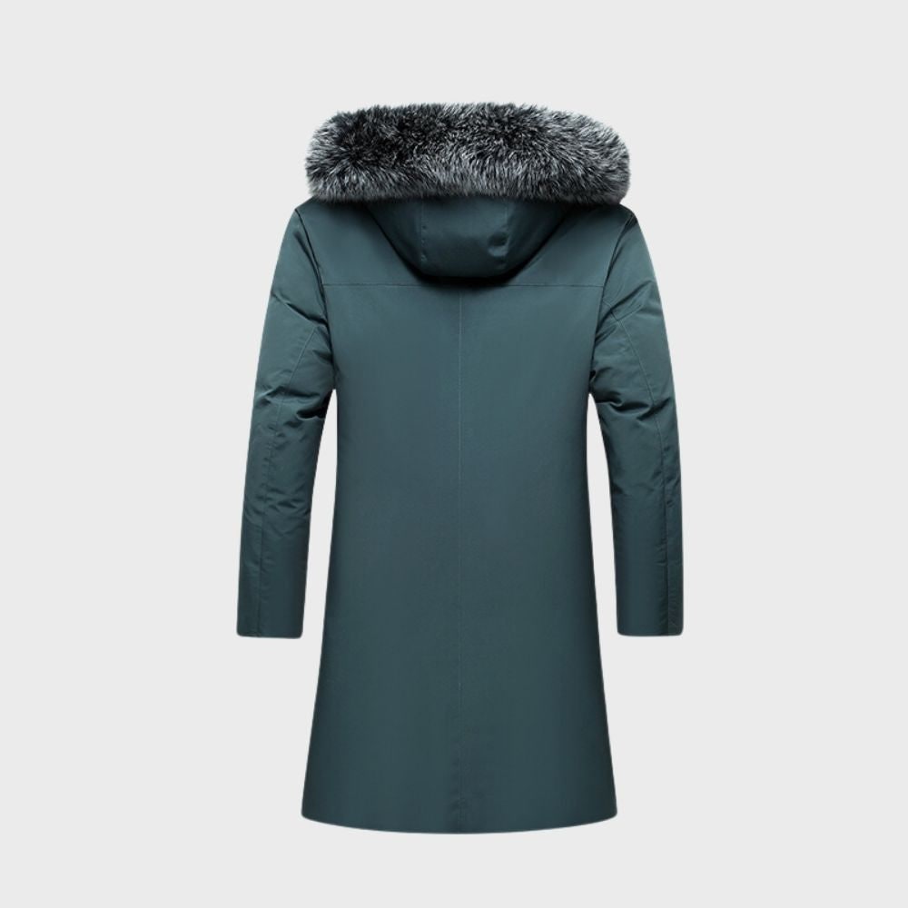 Men's Winter Parka Jacket Waterproof with Faux Fur Hood and Storm Flap - Image 4