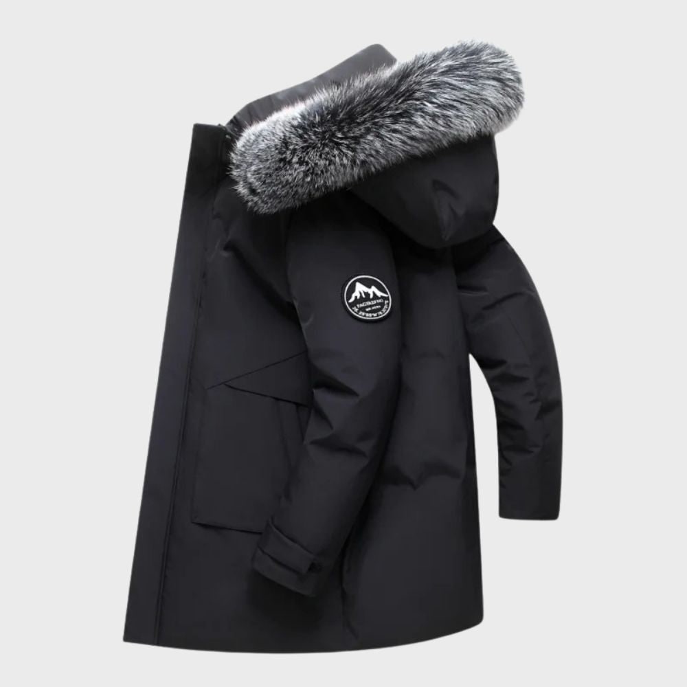 Men's Winter Parka Jacket Waterproof with Faux Fur Hood and Storm Flap - Image 5