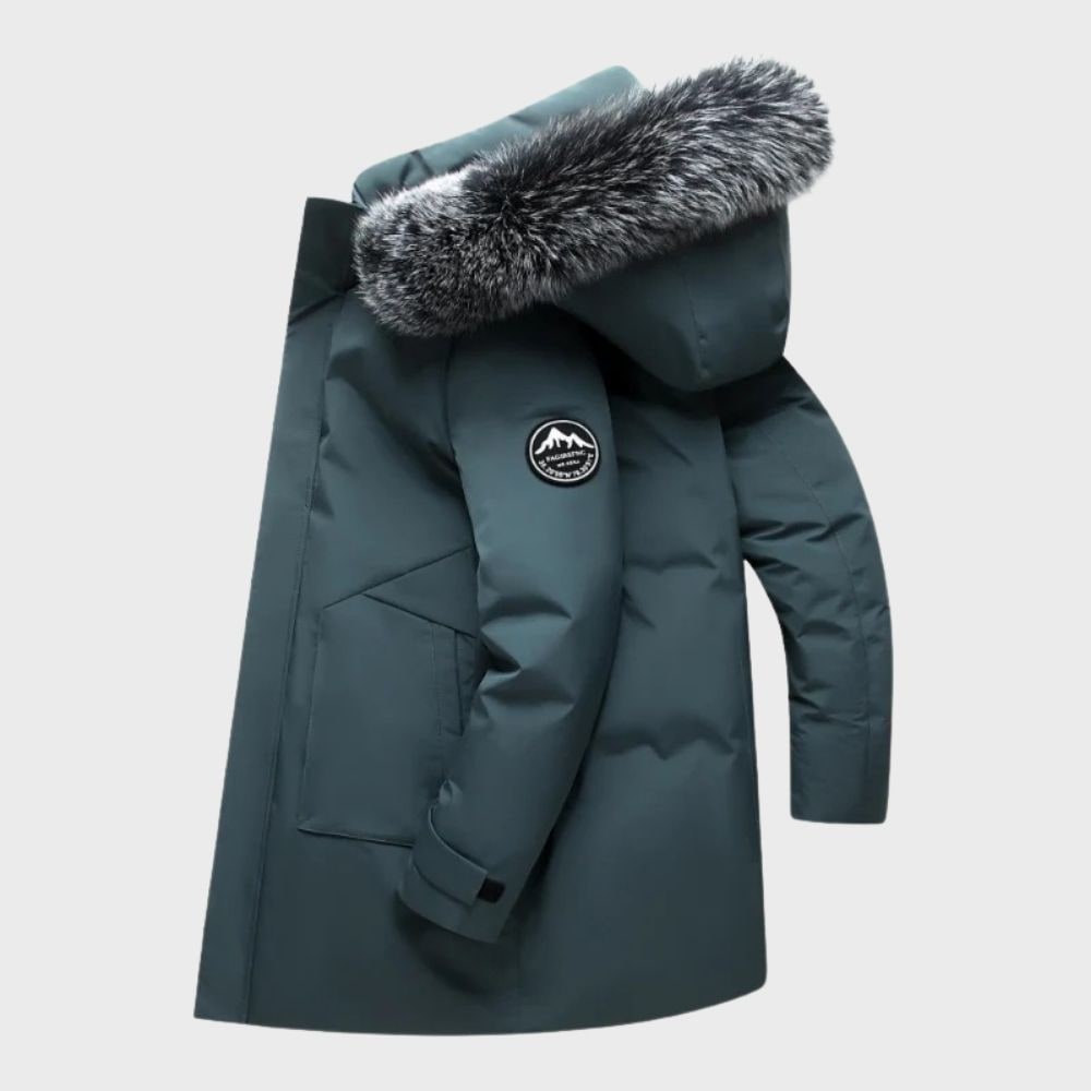 Men's Winter Parka Jacket Waterproof with Faux Fur Hood and Storm Flap - Image 7