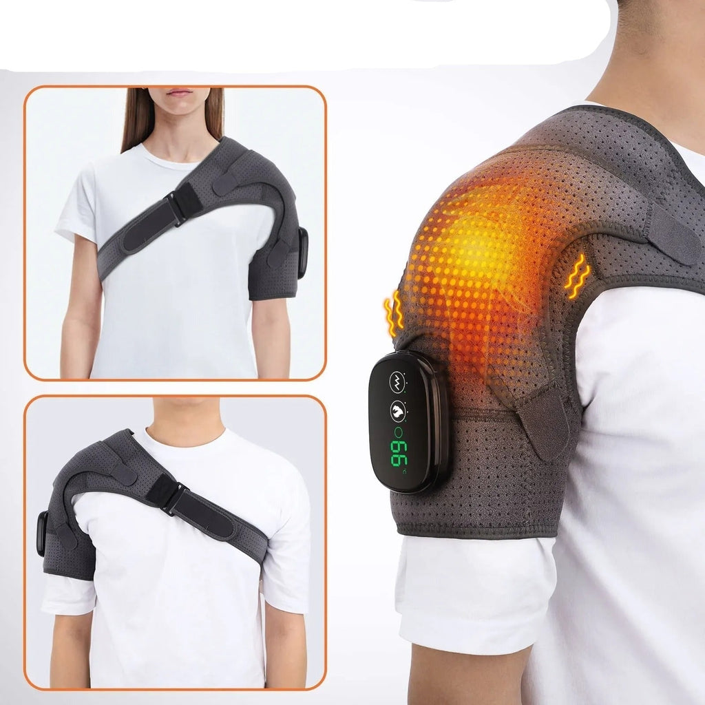 Men's Wireless Heated Neck and Shoulder Massager with Vibration Velcro Strap and Rechargeable Design - Image 5