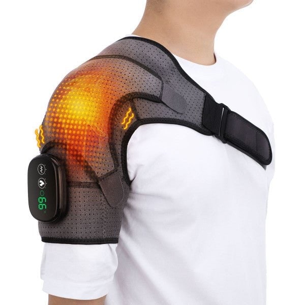 Men's Wireless Heated Neck and Shoulder Massager with Vibration Velcro Strap and Rechargeable Design - Image 6