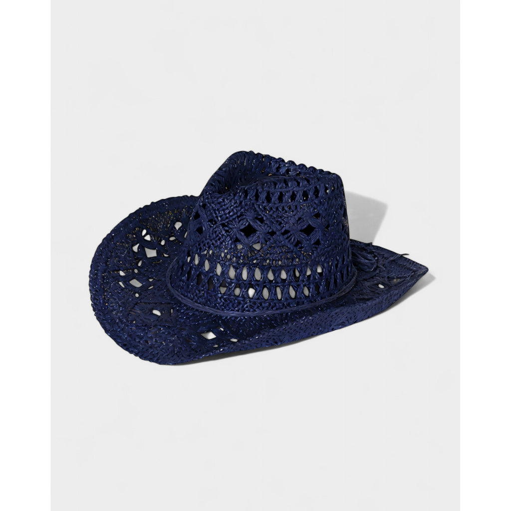 Men's Woven Straw Cowboy Hat with Open-Weave Cutout and Wide Brim - Image 5