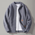 Men's Zip Cardigan Sweater with Ribbed Knit and Front Pockets - Image 1