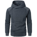 Men's Zip Up Fleece Hoodie with Asymmetrical Closure and Raglan Sleeves - Image 1