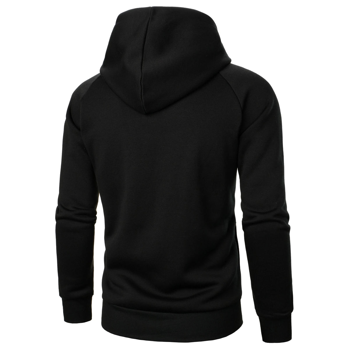 Men's Zip Up Fleece Hoodie with Asymmetrical Closure and Raglan Sleeves - Image 11