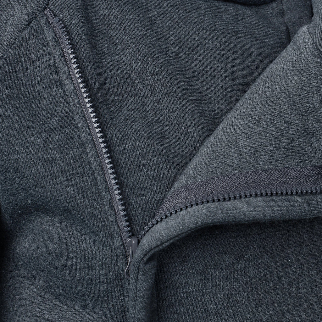Men's Zip Up Fleece Hoodie with Asymmetrical Closure and Raglan Sleeves - Image 5