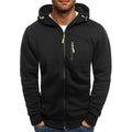 Men's Zip Up Hoodie with Zippered Pockets and Drawstring Hood - Image 1