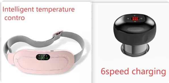 Menstrual Heating Pad Vibrating Massage Electric Waist Belt and Digital Display - Image 1