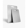 Metal Cutting Board with Stainless Steel Handle and Brushed Finish - Image 1