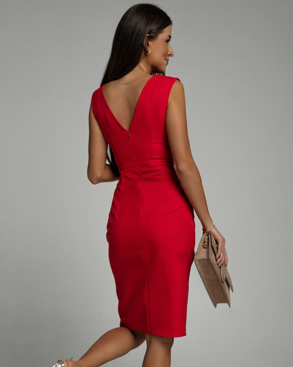 Mia | Abito Midi Elegante Donna Scollo V Spacco