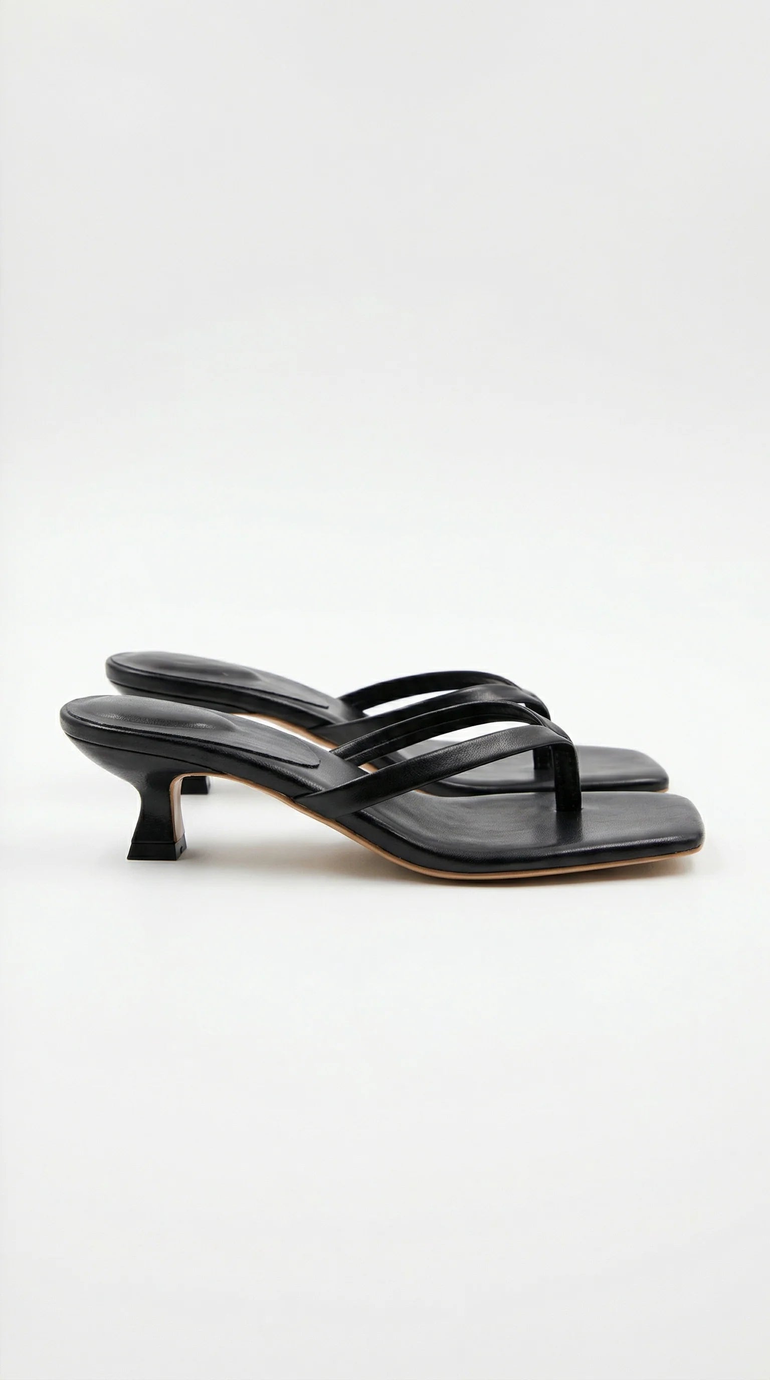 Mia | Sandali Donna Infradito Tacco Kitten Nero