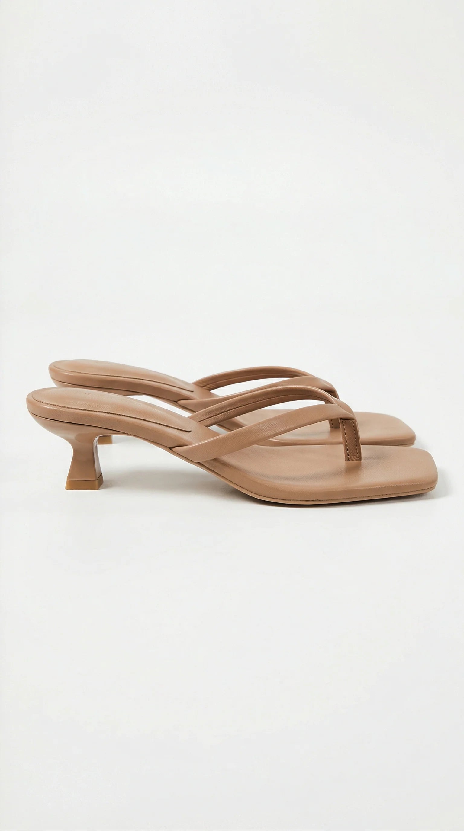 Mia | Sandali Donna Infradito Tacco Kitten Abbronzato