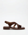 Mia | Sandali in Pelle Donna Incrociati Marrone