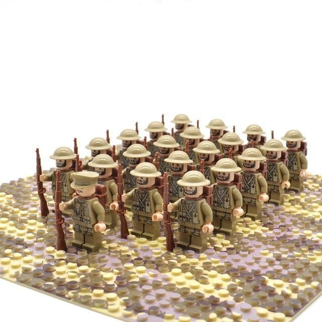 Military Toy Soldiers Building Block Set with Minifigures Helmets and Weapons for Kids' 21 Piece - Image 1