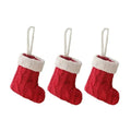 Mini Christmas Stockings Knit with Cable Texture and White Cuff - Image 4