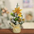 Mini Christmas Tree with Ornaments Flocked Artificial Snow and Fabric Base - Image 4