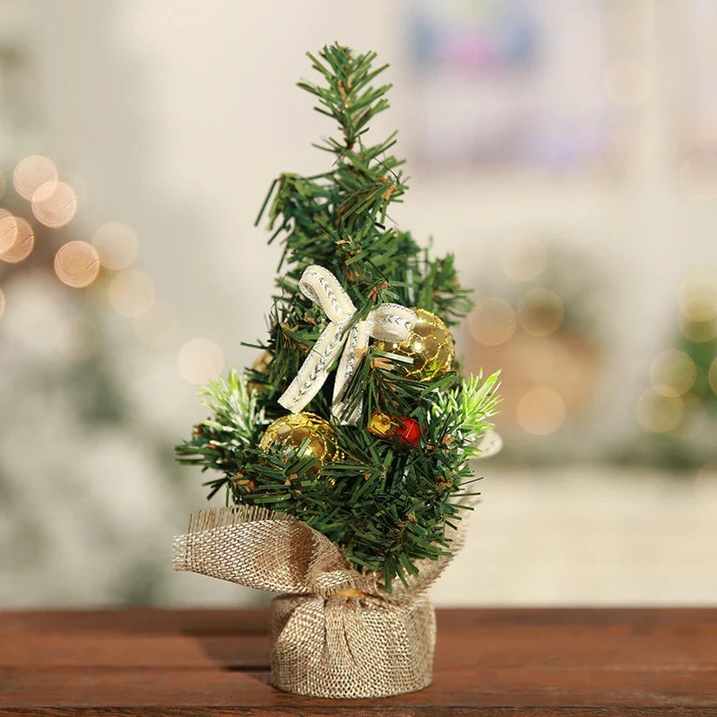 Mini Christmas Tree with Ornaments Flocked Artificial Snow and Fabric Base - Image 7