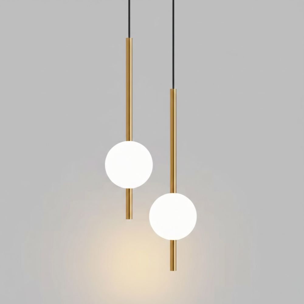 Minimalist Globe Pendant Light with Frosted Glass and Adjustable Suspension - Image 12